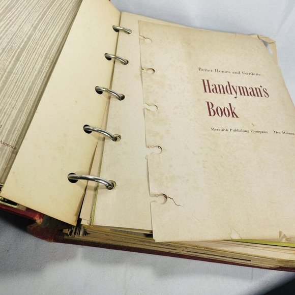 Better Homes and Gardens HANDYMAN'S BOOK 1951 Red 5 Ring Binder Vintage Smell - Picture 5 of 13